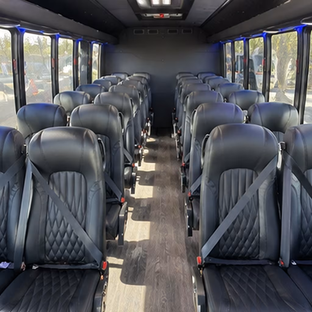 Antioch antioch airport transportation party bus interior