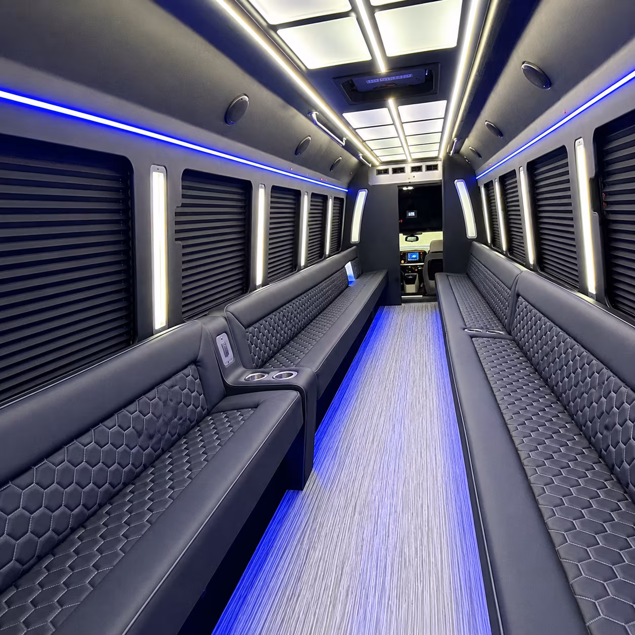 Antioch Private Event Transportation party bus interior