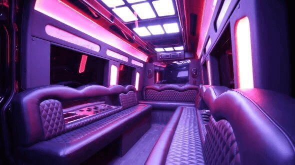 Interior of Antioch Party Bus Company's 15 Passenger Party Bus in Antioch