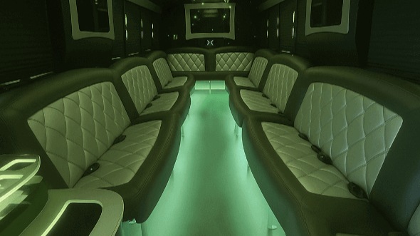 Interior of Charter Bus Company Walnut Creek's 20 Passenger Party Bus in Walnut Creek