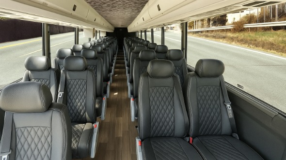 Interior of Charter Bus Company Antioch's 25 Passenger Minibus in Antioch