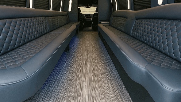 Interior of Charter Bus Company Pleasanton's 25 Passenger Party Bus in Pleasanton