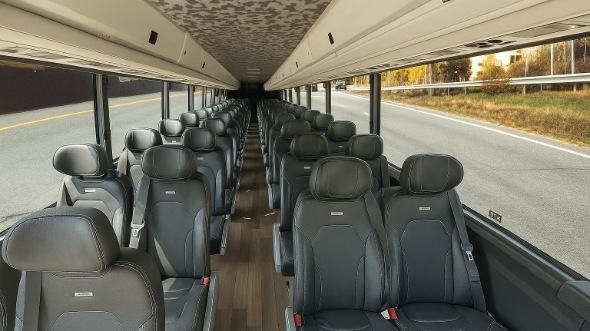 Interior of Charter Bus Company Antioch's 30 Passenger Minibus in Antioch