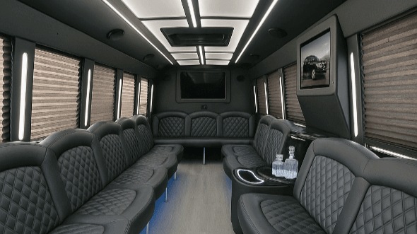 Interior of Charter Bus Company Livermore's 40 Passenger Party Bus in Livermore