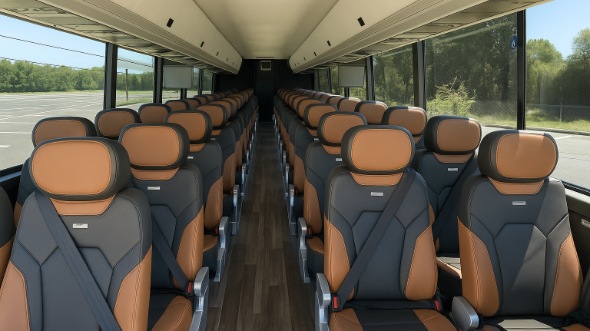 Interior of Charter Bus Company Antioch's 44 Passenger Charter Bus in Antioch