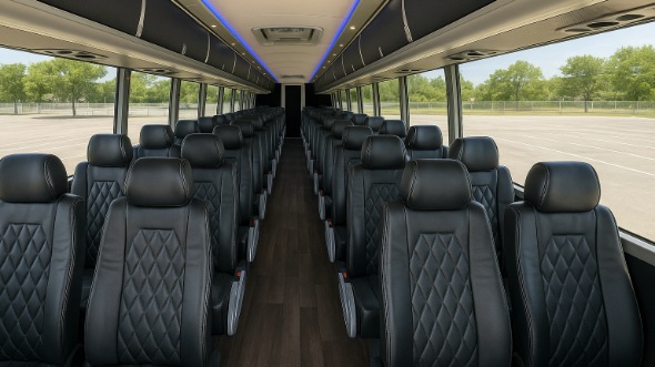 Interior of Charter Bus Company Antioch's 45 Passenger Charter Bus in Antioch