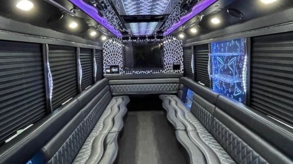 Interior of Antioch Party Bus Company's 50 Passenger Party Bus in Antioch