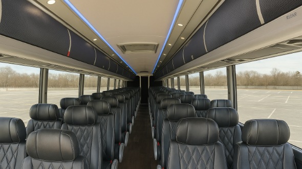 Interior of Charter Bus Company Antioch's 51 Passenger Charter Bus in Antioch