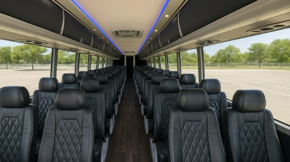 Interior of Charter Bus Company Antioch's 54 Passenger Charter Bus in Antioch
