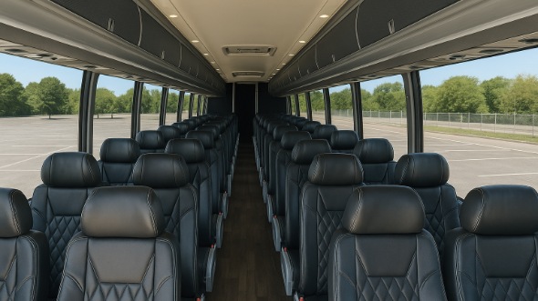 Interior of Charter Bus Company Antioch's 55 Passenger Charter Bus in Antioch