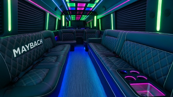 antioch 20 passenger party bus interior